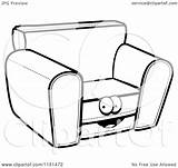 Chair Cartoon Coloring Clipart Character Vector Outlined Cory Thoman Royalty sketch template
