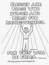 Matthew Beatitudes Hunger Righteousness Beattitudes Peacemakers Adron Sermon Thirst Birijus Preschool sketch template
