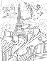 Coloring Paris Remy Adult Book Simard Pigeons Birds Color sketch template