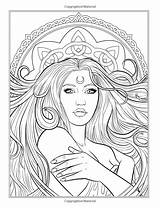 Coloring Pages Adult Fantasy Gothic Printable Fairy Adults Halloween Magic Colouring Amazon Dark Book Choose Board People sketch template