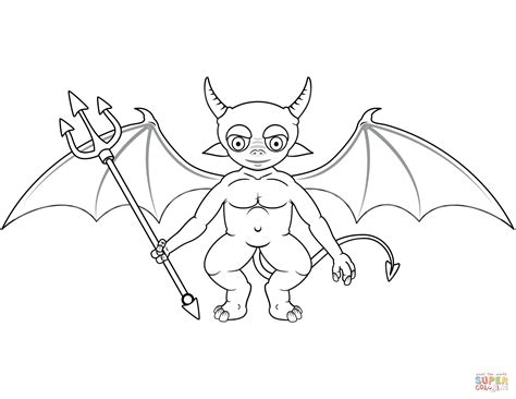 cute devil coloring page  printable coloring pages