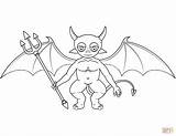 Coloring Devil Cute Pages Printable Drawing Devils Halloween Demons sketch template