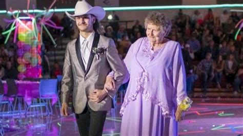 high school senior takes his great grandmother to her first prom kake