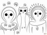 Aboriginal Bowerbird Owls Designlooter sketch template