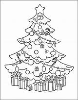 Tree Coloring Christmas Gifts Pages Printable Kids Big sketch template