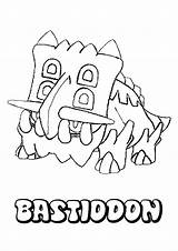 Pokemon Bastiodon Coloring Pages Rock Print Hellokids Color Online Do sketch template