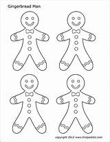 Gingerbread Printable Coloring Man People Set Pages Templates Firstpalette sketch template