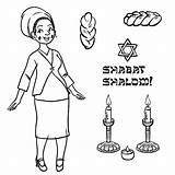 Jewish Women Woman Stock Illustration Religion Cute Hala Illustrations Shabat Candles Vector Kosher Wear Ready Clip sketch template