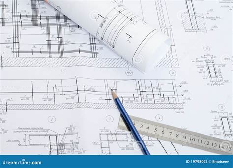 construction drawings stock photography image