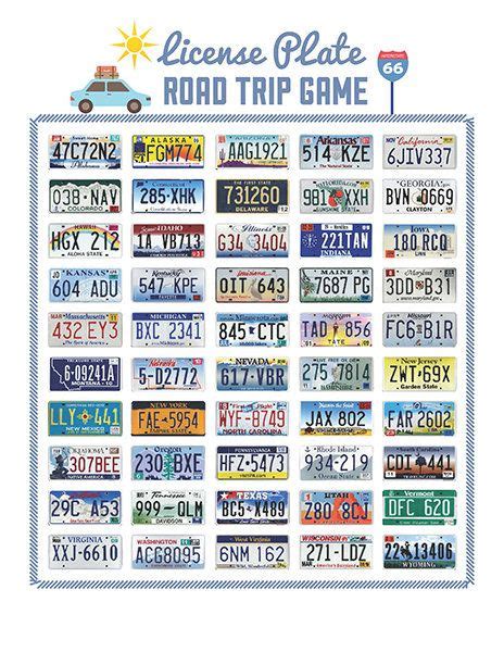 license plate bingo printable google search road trip games