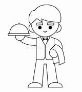 Waiter Napkin Hands sketch template