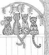 Coloring Cats Fence Pages Adult Favecrafts Mandala Cat Adults Colouring Printable Sheets sketch template