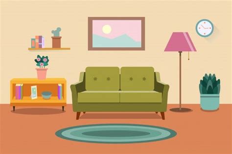 living room interior furniture sofa  premium vector freepik