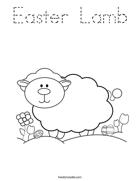 easter lamb coloring page tracing twisty noodle