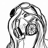 Mask Gas Drawing Girl Graffiti Characters Drawings Girls Coloring Skull Cool Draw Japanese Sketches Tattoo Anime Sketch Getdrawings Character Headphones sketch template