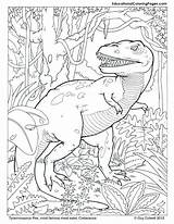 Coloring Dinosaurs Tyrannosaurus sketch template