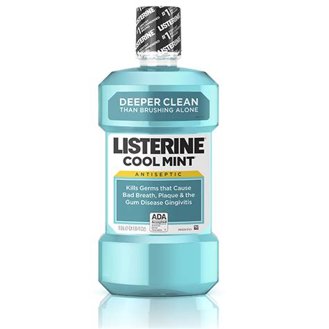 listerine cool mint antiseptic mouthwash for bad breath plaque and