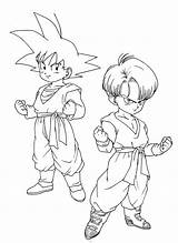 Dragon Ball Coloring Kids Trunks Color Print Pages Characters sketch template