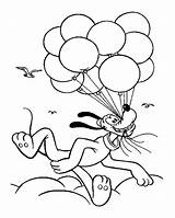 Pluto Ballons Balonami Vole Druku Coloriages Kolorowanka Oiseau Colorier Oiseaux Mickey Drukowanka Pokoloruj sketch template