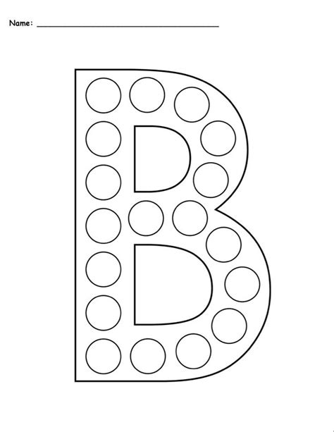 letter    polka dot printable worksheet  dots