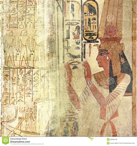 Sand Beige Egypt Texture With Queen Nefertiti And Stock