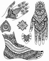Mehndi Henna Templates Designs Tattoo Printable Patterns Coloring Samples Sample Dover sketch template