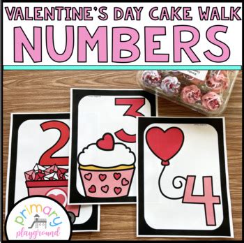 valentines day cake walk numbers  primary playground tpt