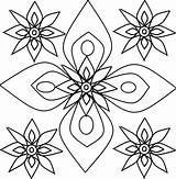 Rangoli Flower Coloring Petals Print Size Designs Luna Color sketch template