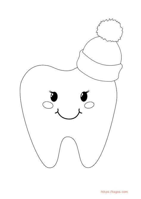 kawaii tooth coloring page  kids   halloween coloring pages