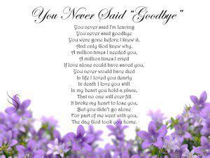 funeral poem goodbye swanborough funerals