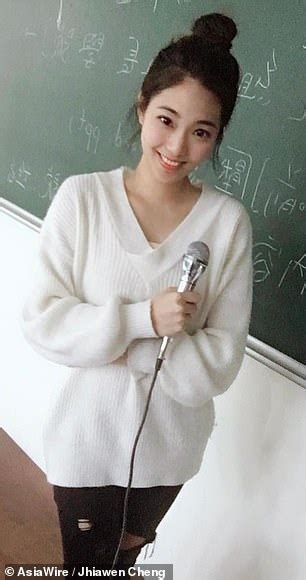 lecturer is dubbed taiwan s hottest teacher after photos taken of her