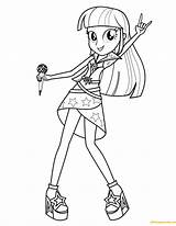 Twilight Sparkle Coloring Pages Sings Color sketch template