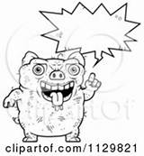 Ugly Outlined Pig Coloring Clipart Cartoon Vector Talking Angry Thoman Cory sketch template