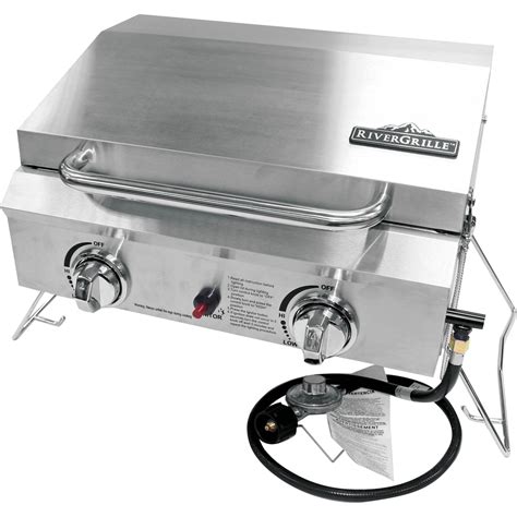 Rivergrille Portable 2 Burner Stainless Steel Gas Grill Cooking