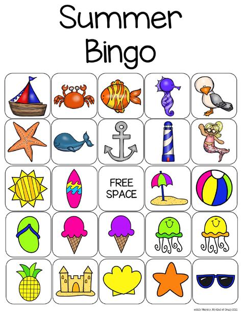 summer bingo  teach simple