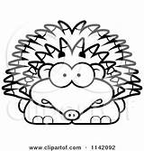 Scared Hedgehog Cartoon Cory Thoman Clipart Outlined Coloring Vector 2021 sketch template
