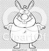 Chubby Bunny Outlined Coloring Clipart Vector Cartoon Cory Thoman sketch template