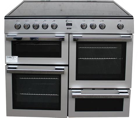 flavel mlcrs silver cm electric range cooker   ovens grill