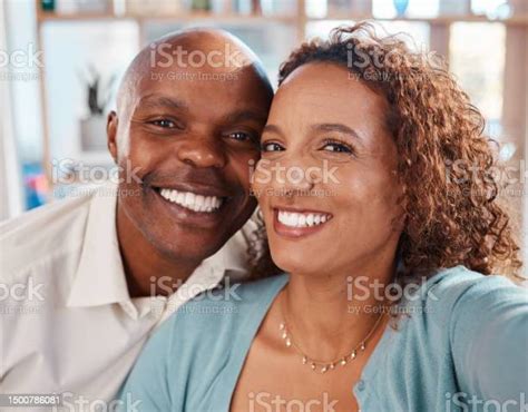 selfie happy and portrait of couple in home for bonding quality time