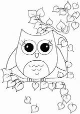 Owl Coloring Pages Cartoon Cute Color Bird Print Colouring Printable Chouette Owls Colour Sheets Animal Nocturnal Arts Clip Book Sheet sketch template