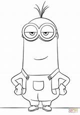 Minion Coloring Kevin Pages Minions Cute sketch template