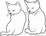 Coloring Staring Backward Cat Coloringpages101 sketch template