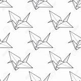 Crane Origami Drawing Getdrawings sketch template