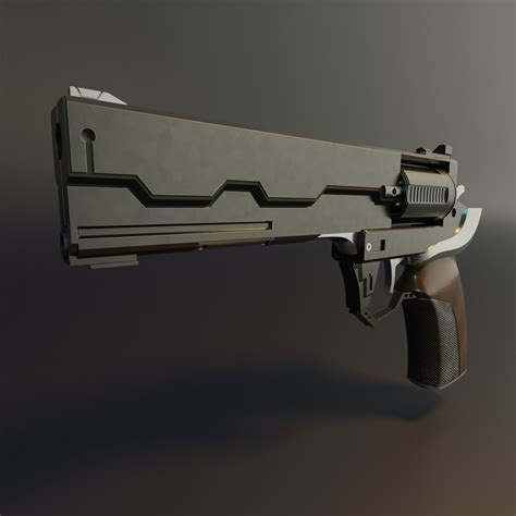 3d model of revolver from cyberpunk 2077 cgtrader