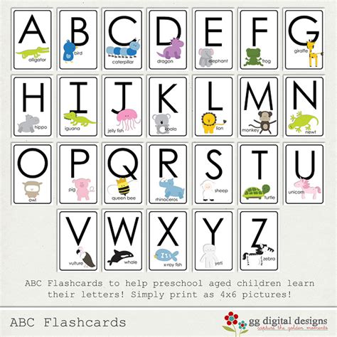 printable alphabet flash cards az printable graphics