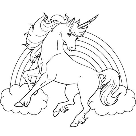 unicorn horse  rainbow coloring page  kids horse coloring