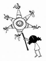 Pinata Coloring Little Star Girl Pages Colouring sketch template