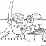 Pages Minion Coloring4free Minions sketch template