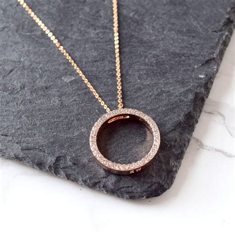 crystal circle pendant necklace   alphabet gift shop notonthehighstreetcom