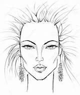 Face Drawing Model Template Female Printable Outline Sketch Faces Chart Print Templates Getdrawings Croquis Drawings Woman sketch template